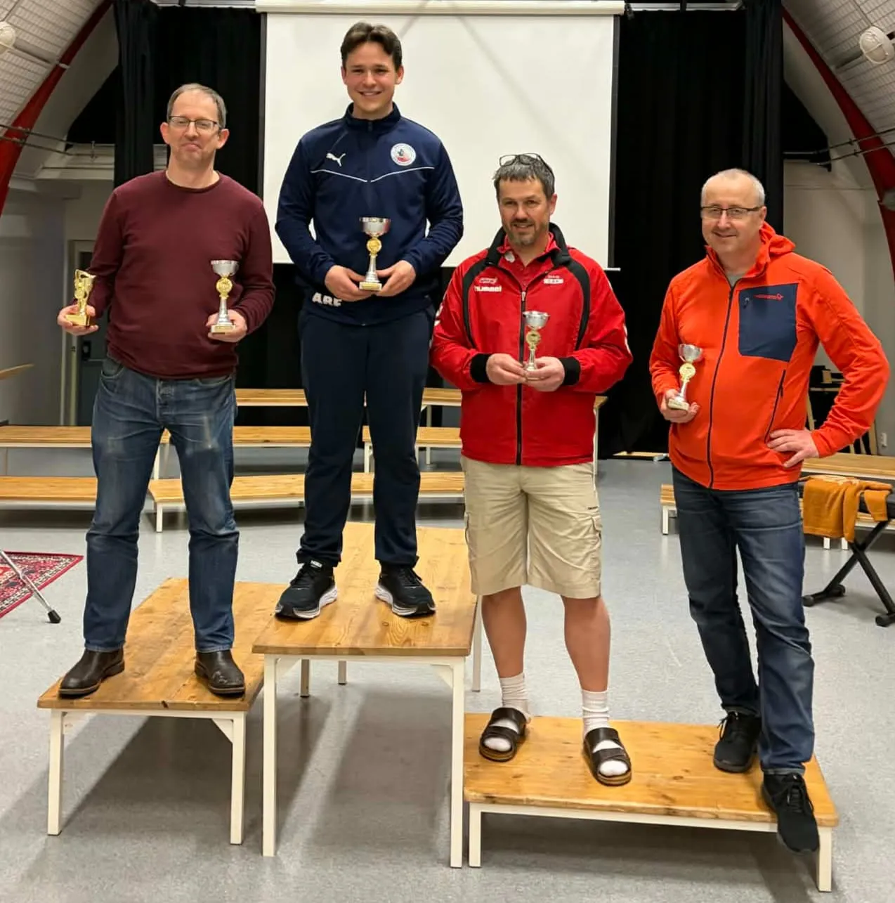 Trondheim Open 2026 pall. F.v Espen Moe, Amund Risa Fylling, Yngve Aasheim og Arne Hetlelid